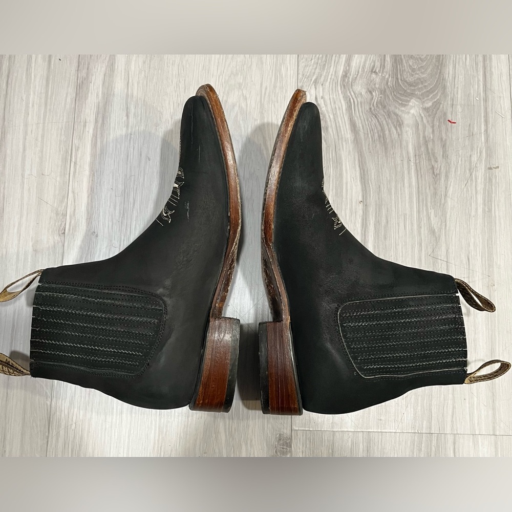 Chaparral  cowboys Rodeo Black Western Boots with Tan Soles‎ - Picture 6 of 9